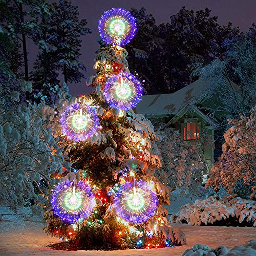 2 Firework Lights Starburst Christmas Lights 200 LED Copper Wire Battery Operated