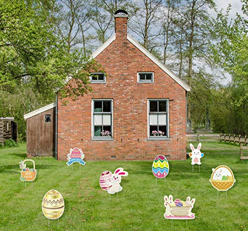 Pack of 8 Easter Yard Signs Decorations