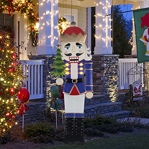 LED Lights Christmas Nutcracker/Gnome Yard Stake Decoration