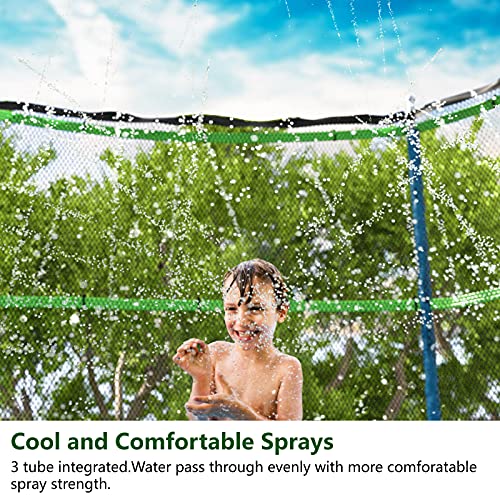 Trampoline Sprinkler- Waterpark Fun Summer(Light Green, 39FT)