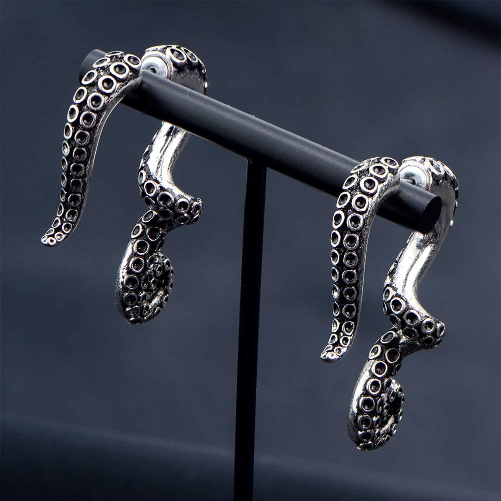 2PCS Lobe Earrings 18G Burn Silver Spiral for Men/Women