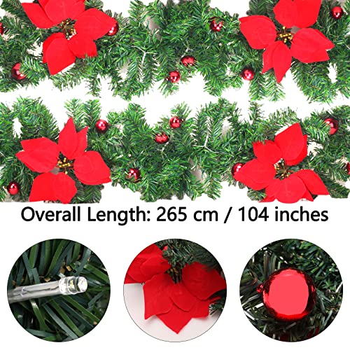 Artificial Christmas Garland Lights w/ 30 LED Battery Operated