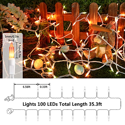 Easter Pastel Lights - 33ft 100 Count Incandescent Easter String Lights, UL Certified Connectable