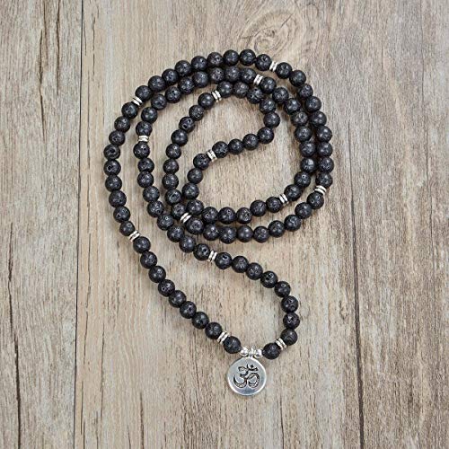 Yoga Symbol Pendant Charm 108 Mala Beads Meditation Bracelet Necklace