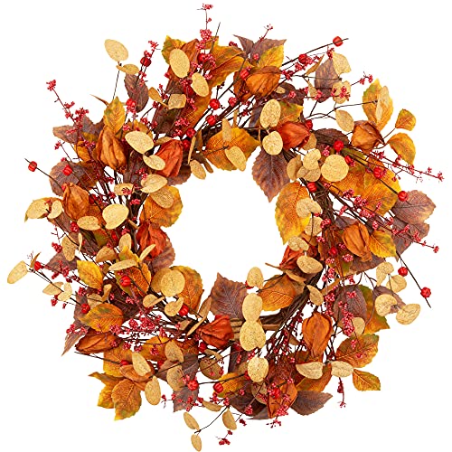 18 Inch Fall Wreath Front Door Thanksgiving Decoration