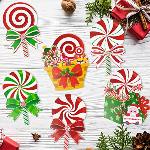 6 Pcs Candy Christmas Decorations Yard Signs  w/ Stakes