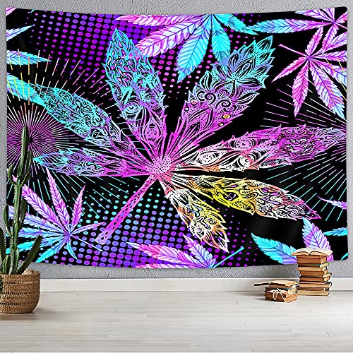 Psychedelic Leaf Tapestry for Wall Decor 60x40"