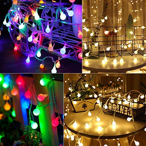 33 Feet 100 Led Mini Globe String Lights, Plug in, 8 Modes w/ Remote