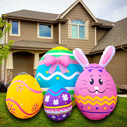 5 Ft Inflatable Easter Bunny Eggs Decorations