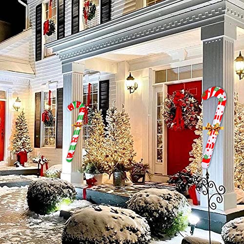 6 Pack Large Christmas Plastic Inflatable Candy Cane Ornaments