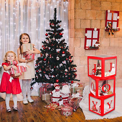 Transparent Joy Box  Blocks Christmas Decorations