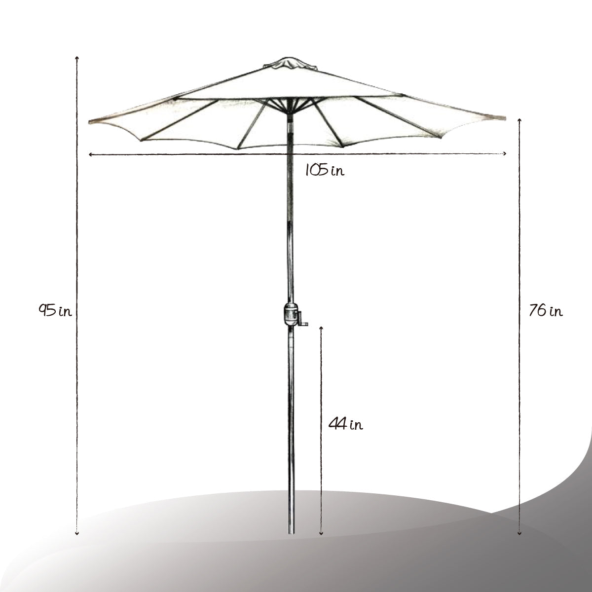 9 ft. Steel Crank & Tilt Market Patio Umbrella