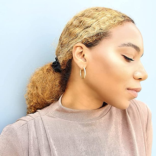 18k White Gold Hoop Earrings with Swarovski Crystals