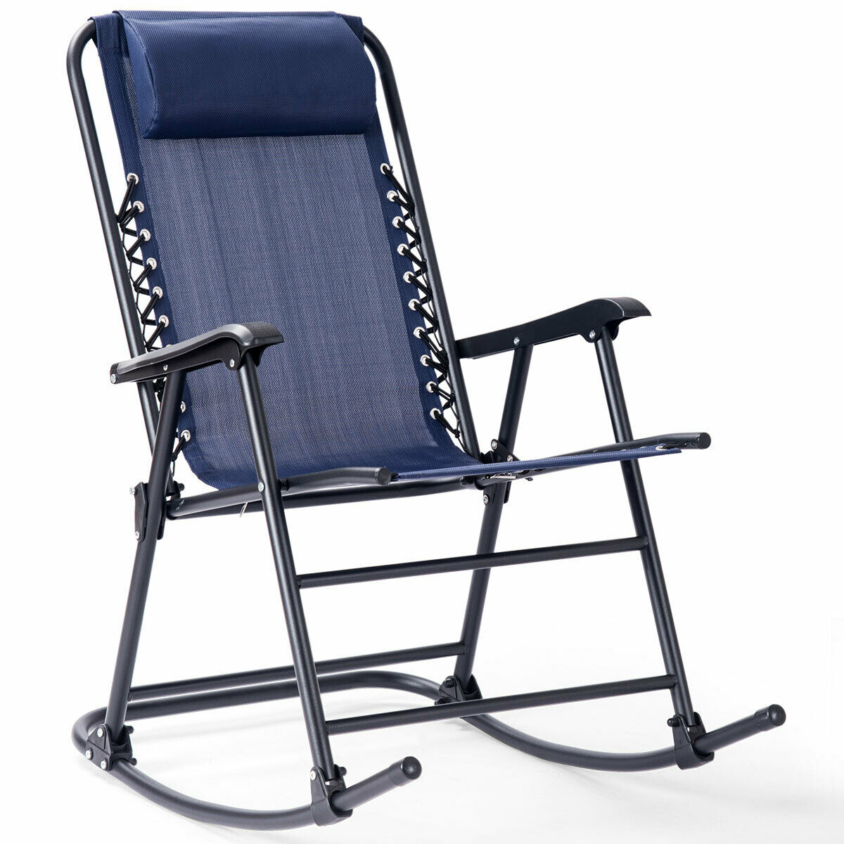 Folding Zero Gravity Rocking Chair w/ Headrest