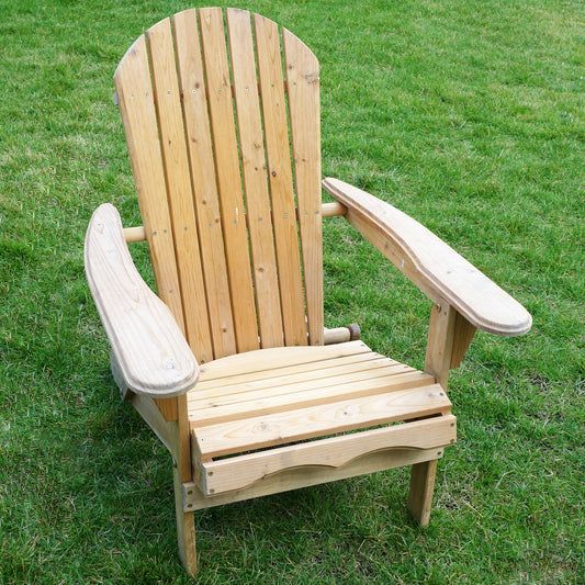 Folding Wood Adirondack Chair - Beige