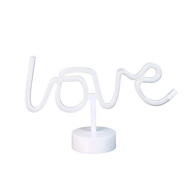 Battery Operated Pink LED Neon-Style Love Light, with Built-in Timer