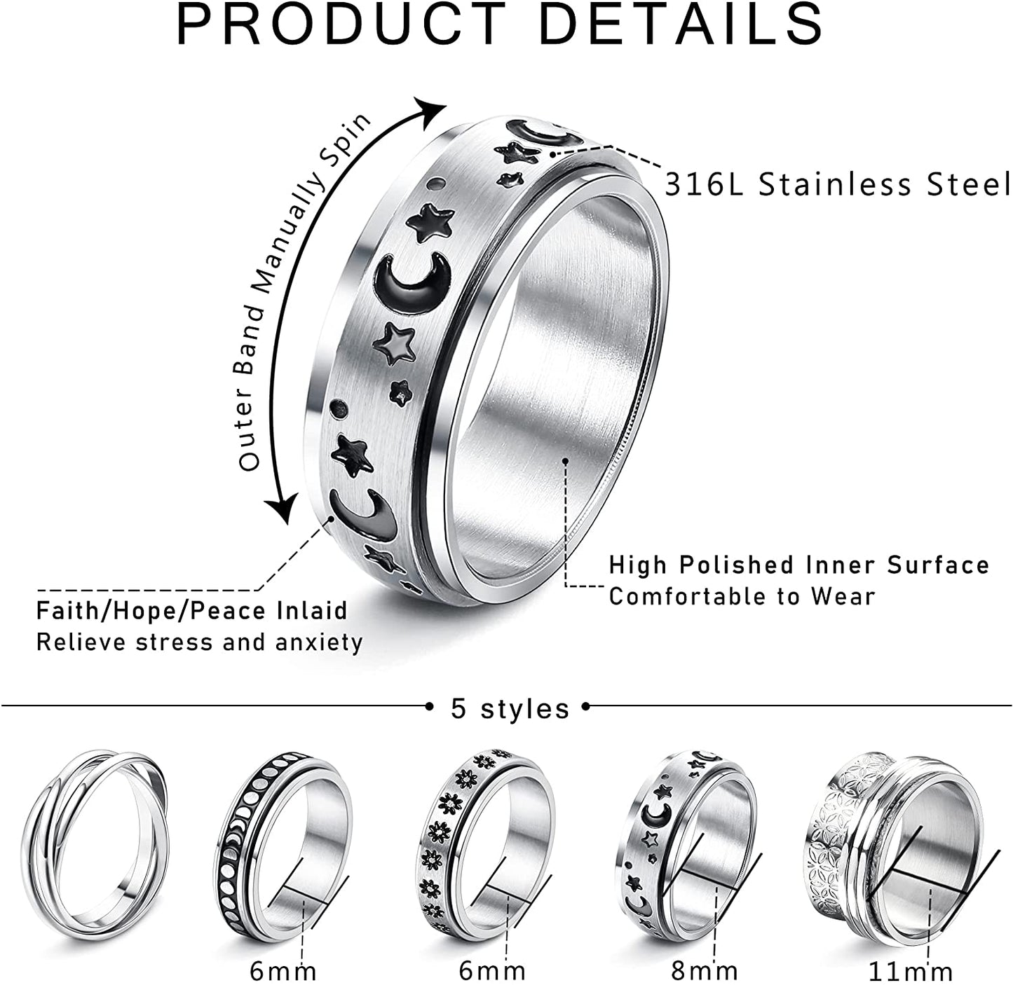 Spinner Stainless Steel Rings