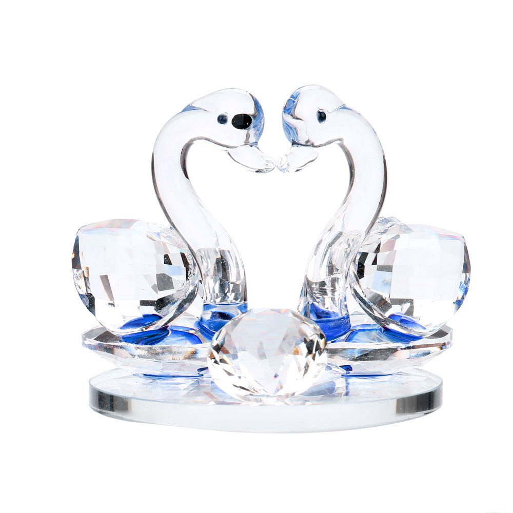 Crystal Swan Wedding Figurine for Home Decoration