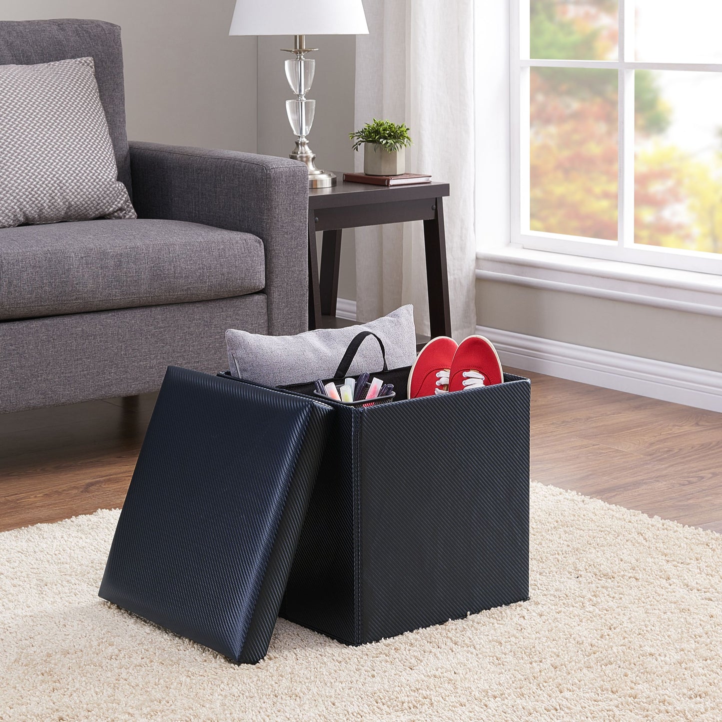 Ultra Collapsible Storage Ottoman