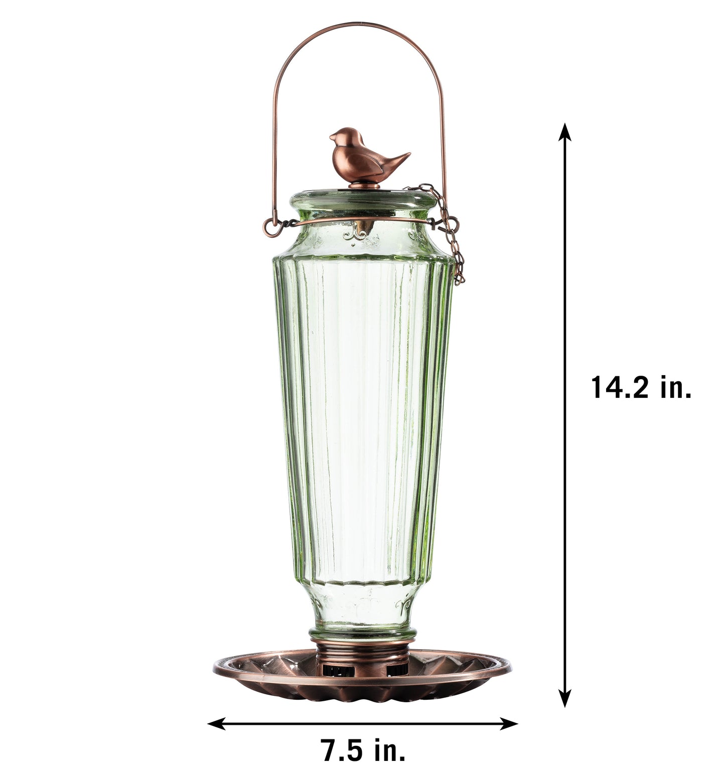 Birds Roseland Glass Sunflower/Thistle Bird Feeder, Green, 2 lb Capacity