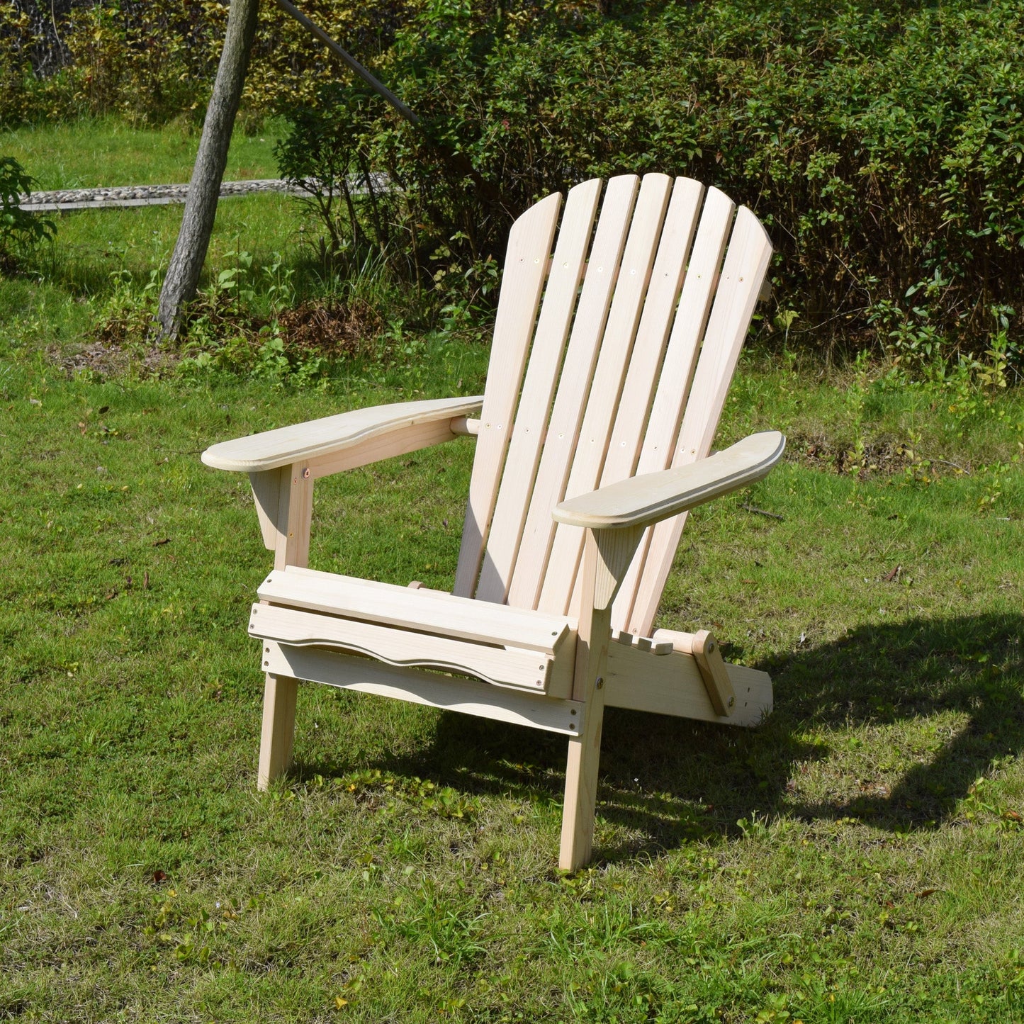 Folding Wood Adirondack Chair - Beige