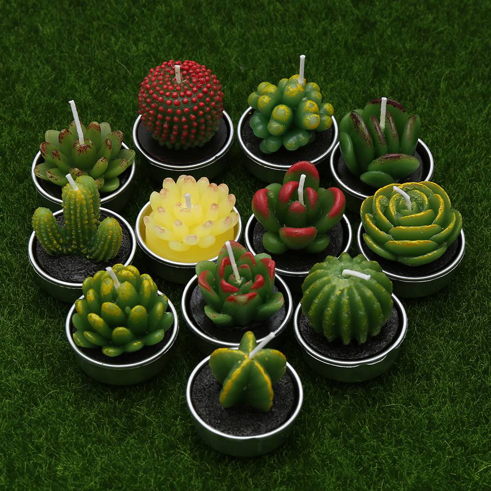 12 Pieces Cactus Tealight Candle