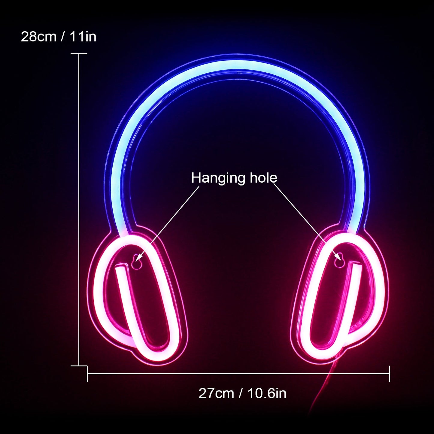 Earphone LED Neon Sign Light Decoration