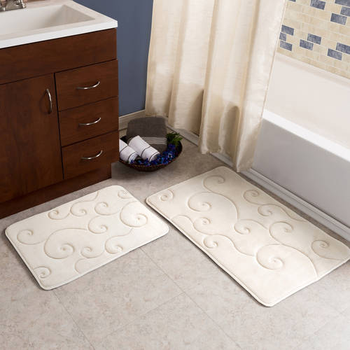 2-Pieces Memory Foam Bath Mat Set