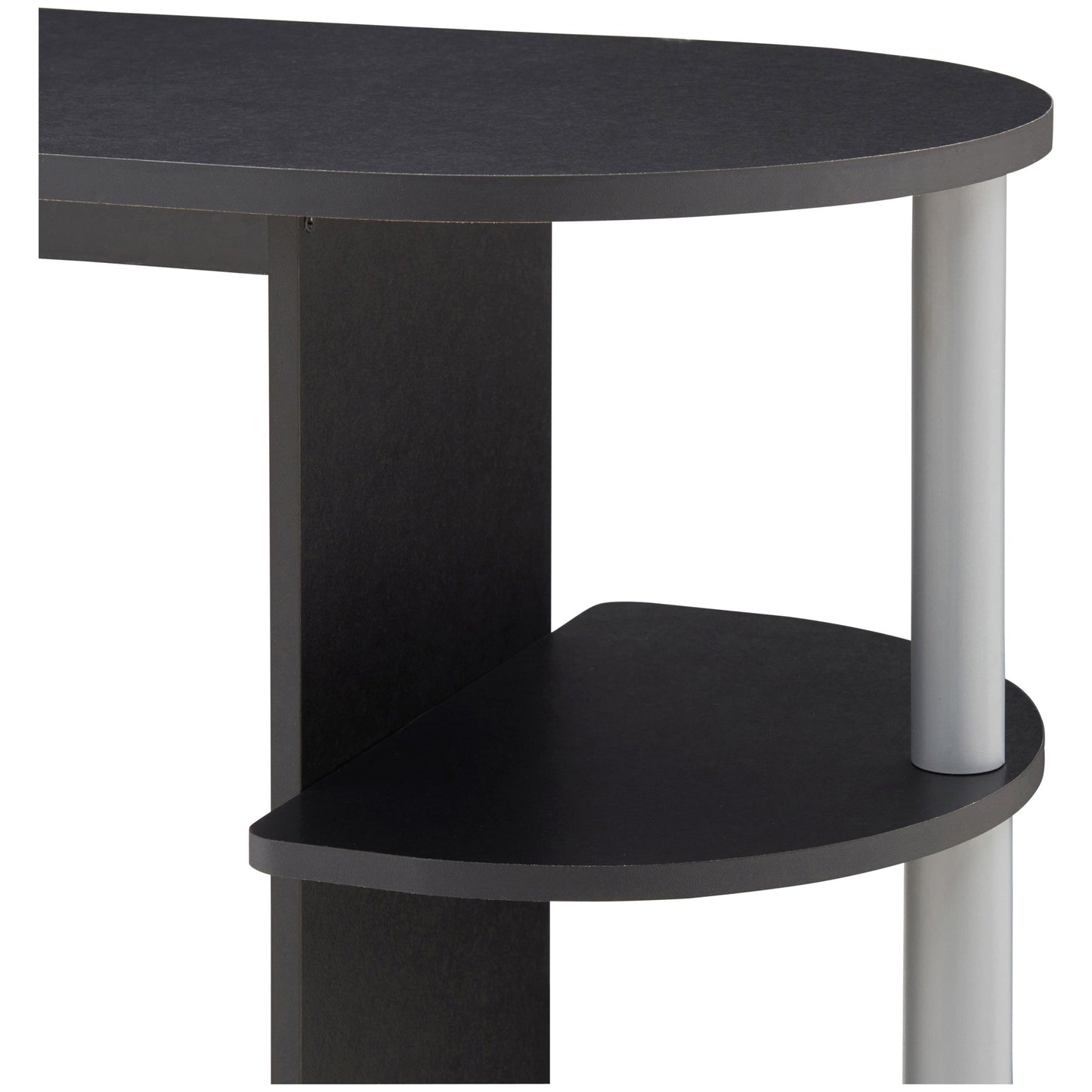 Computer Desk w/ Built-in Shelves, Black