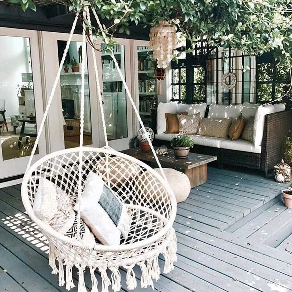 Hanging Hammock Chair Macrame Swing Seat Mesh