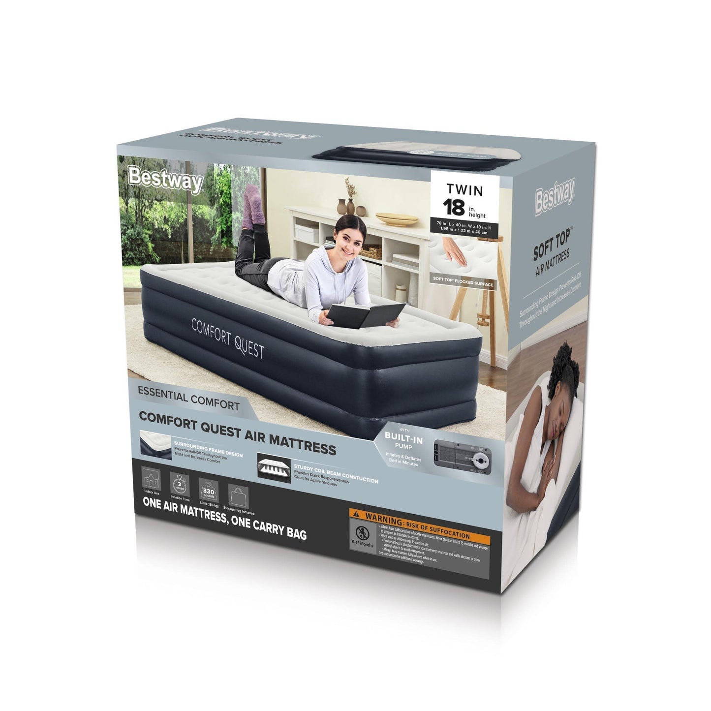 Twin/King  Air Mattress with Built-in Pump
