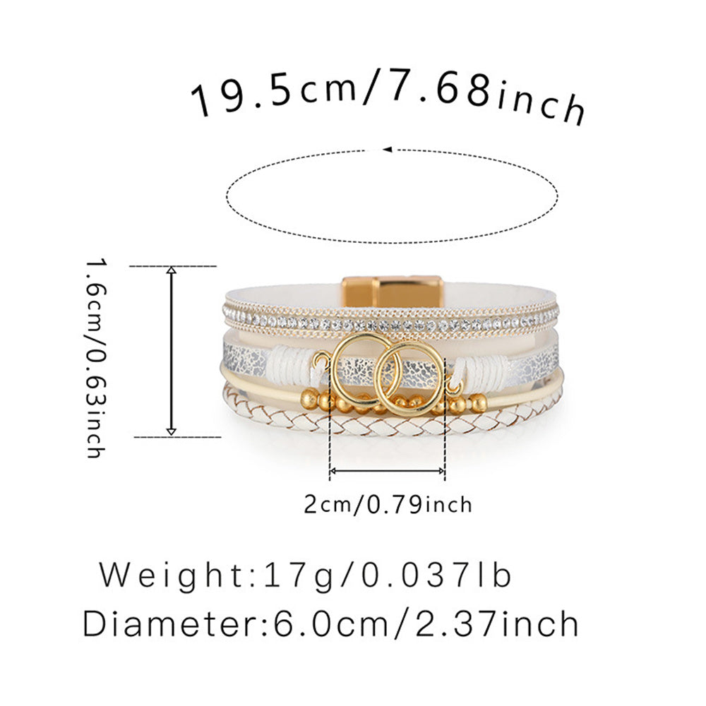 Wrap Bracelest for Women Leather Cuff Bangle Beaded