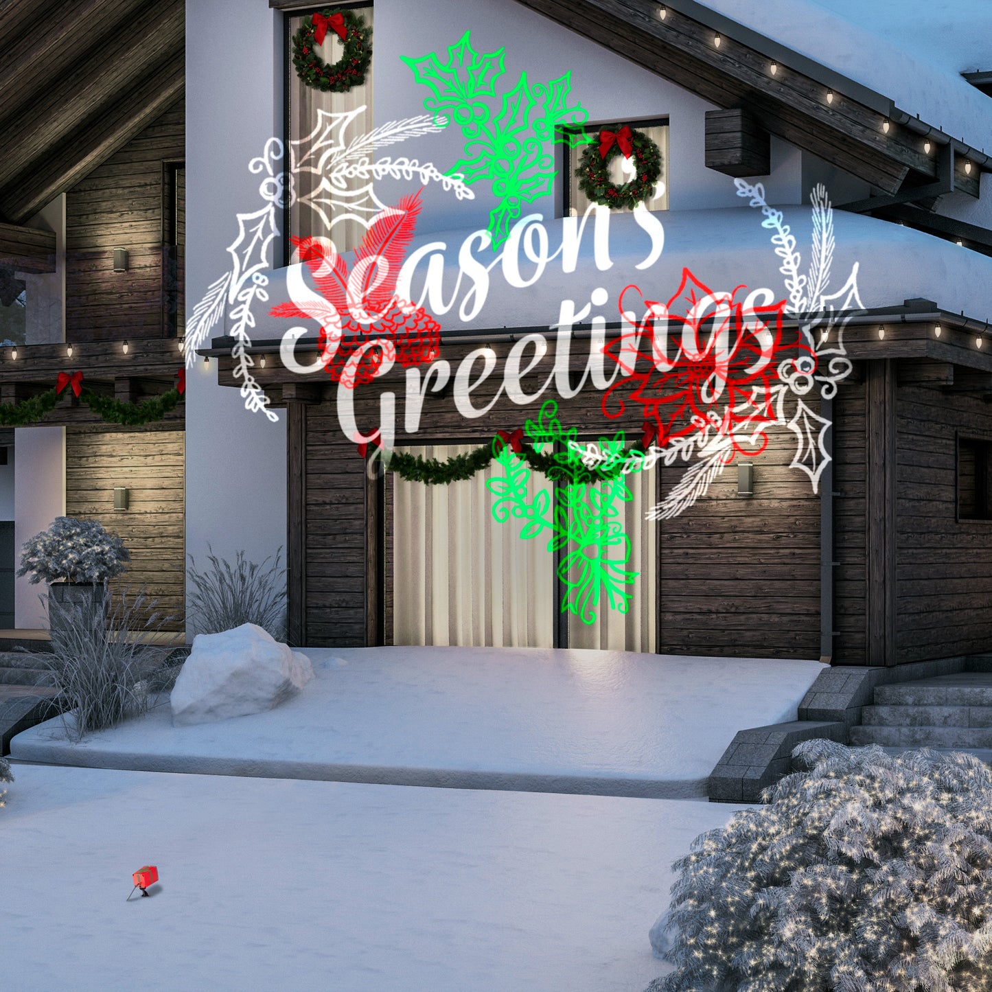 Christmas Lightshow Projection Plus Whirl a Motion & Seasons Greetings