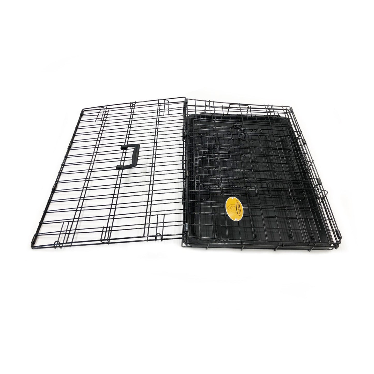 Double Door Folding Wire Dog Crate, Black