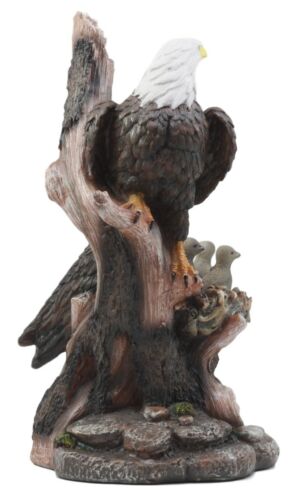 12" Bald Eagle Family In Nest Statue for Home Decoration