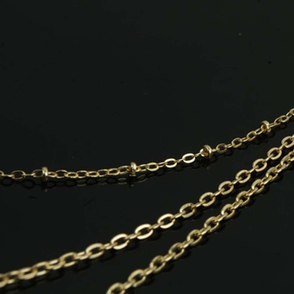 Women Necklace w/ 3 Layer Bar Round Pendant Punk Style