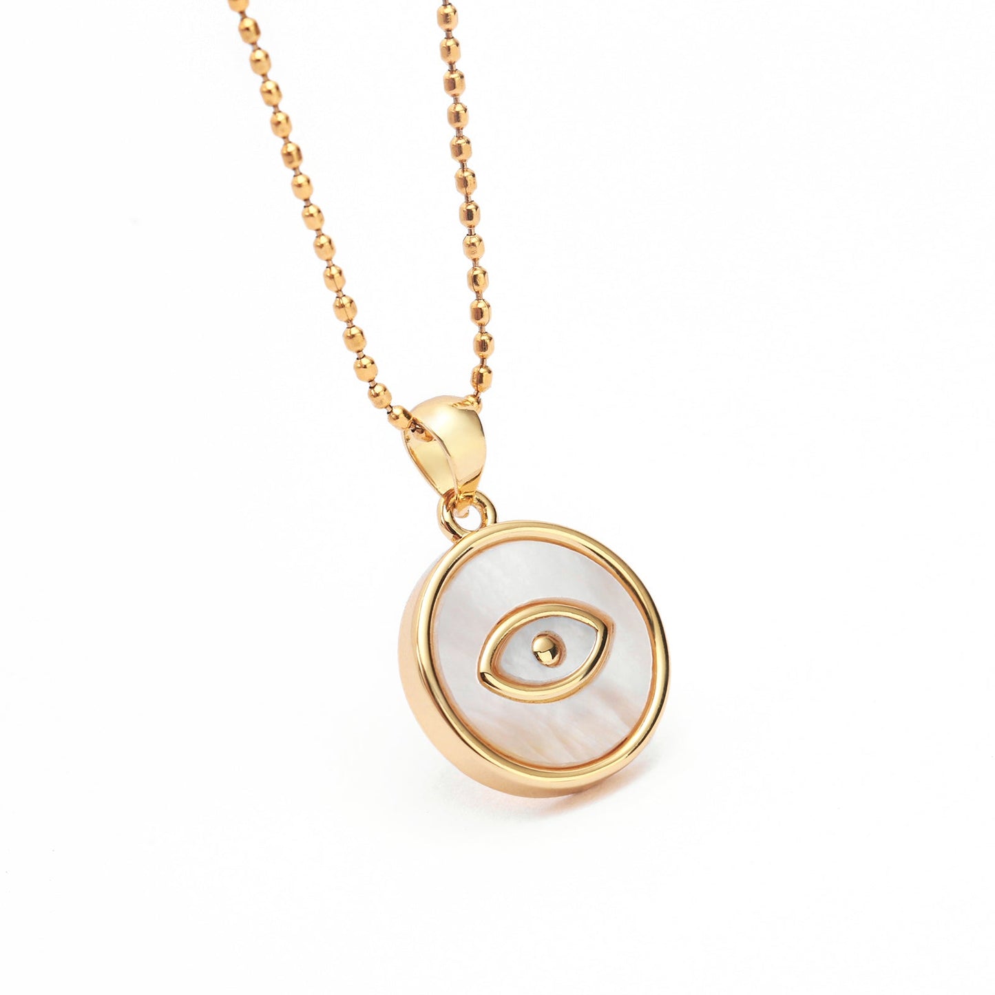 14k Gold Plated Evil Eye Pendant Necklace for Women