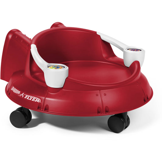 Spin 'N' Saucer, Caster Ride-on for Kids, Red