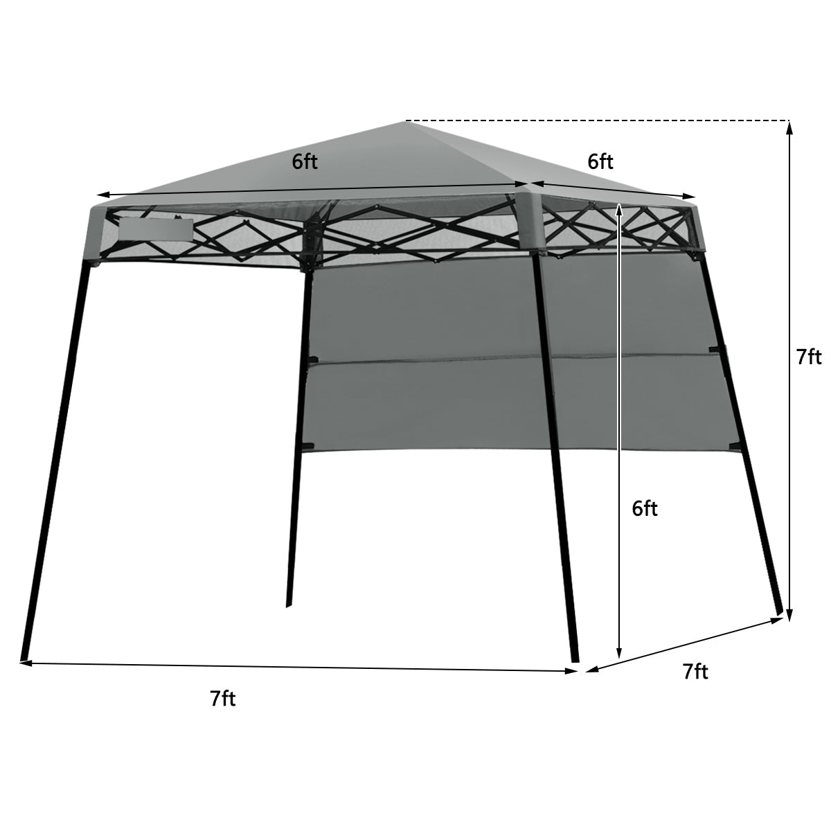 7' x 7' Gray Pop-up Outdoor Canopies