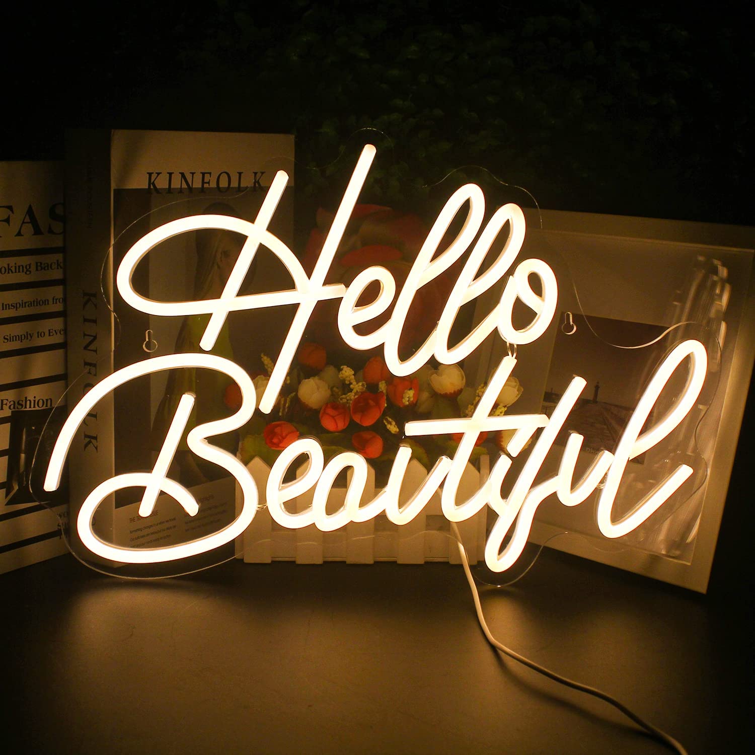 Hello Beautiful Warm white Neon Signs Wall Decoration