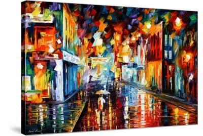 City Under Rain, Abstract Wrapped Canvas Print Wall Art Home Decoration