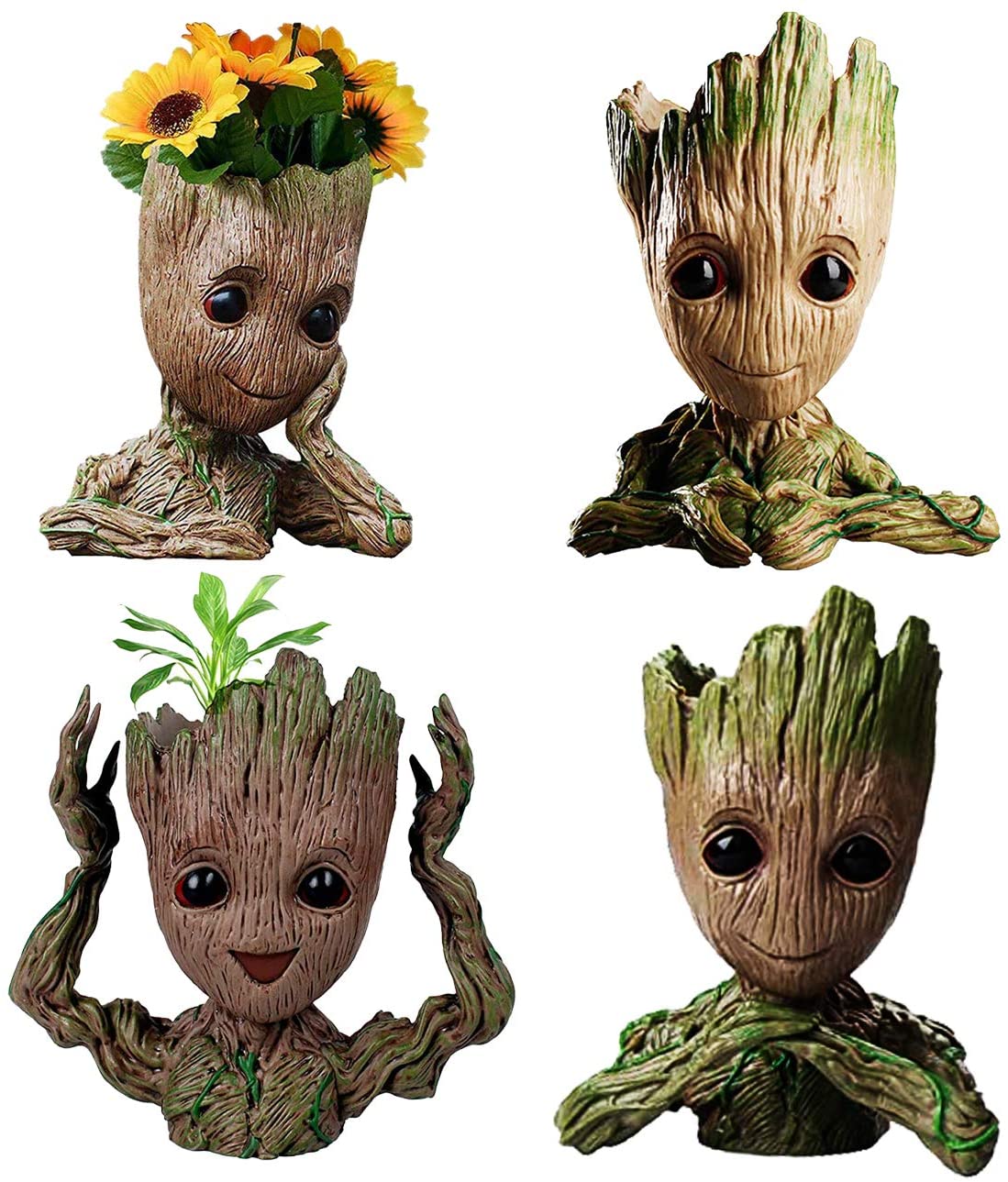 4 Styles Baby Groot Flower Pot Succulent Planter Pot Pencil Holder Holiday Bundle Deal!