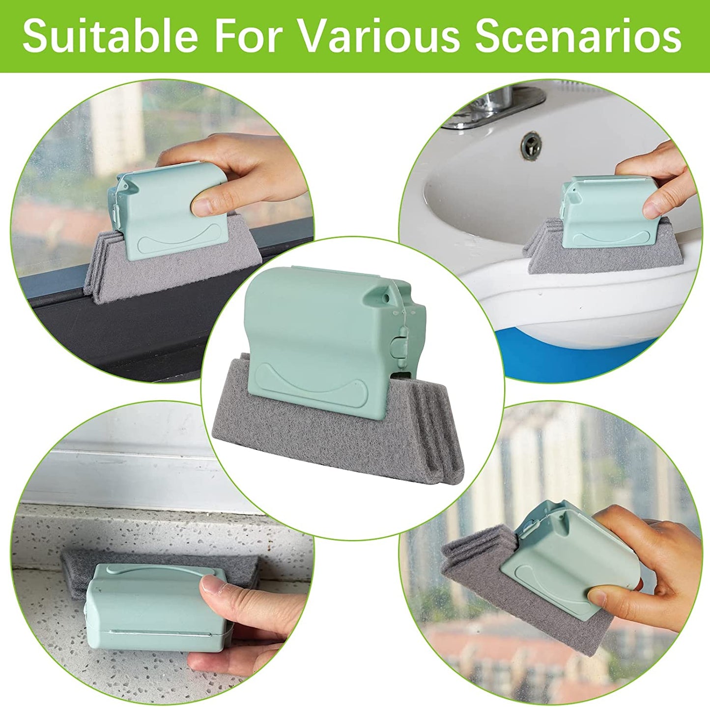 Hand-held Groove Gap Cleaning Tools Door Window Track Kitchen Brushes (4 Pcs)