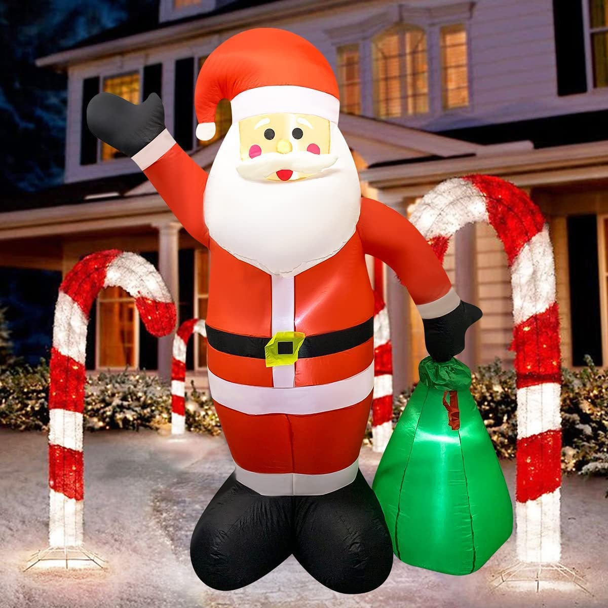 8 FT Christmas Inflatable Santa Yard Decorations with Led Lights