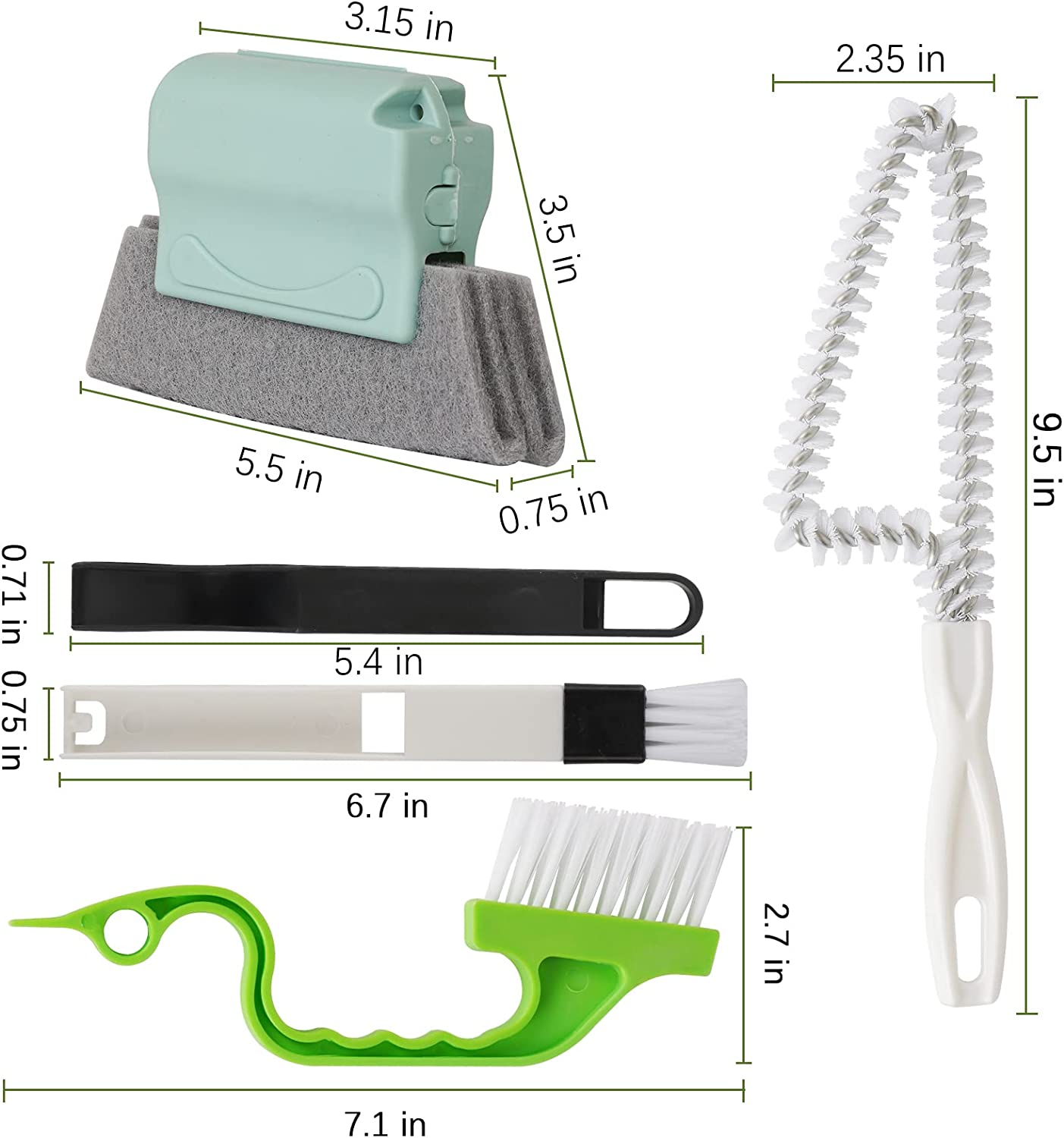 Hand-held Groove Gap Cleaning Tools Door Window Track Kitchen Brushes (4 Pcs)