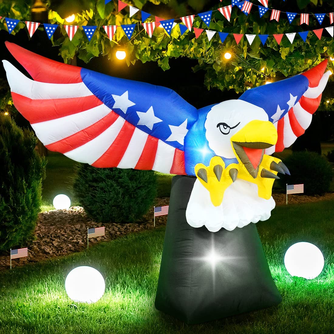 8.5FT Width 4th of July Patriotic Eagle Inflatable Outdoor Decorations
