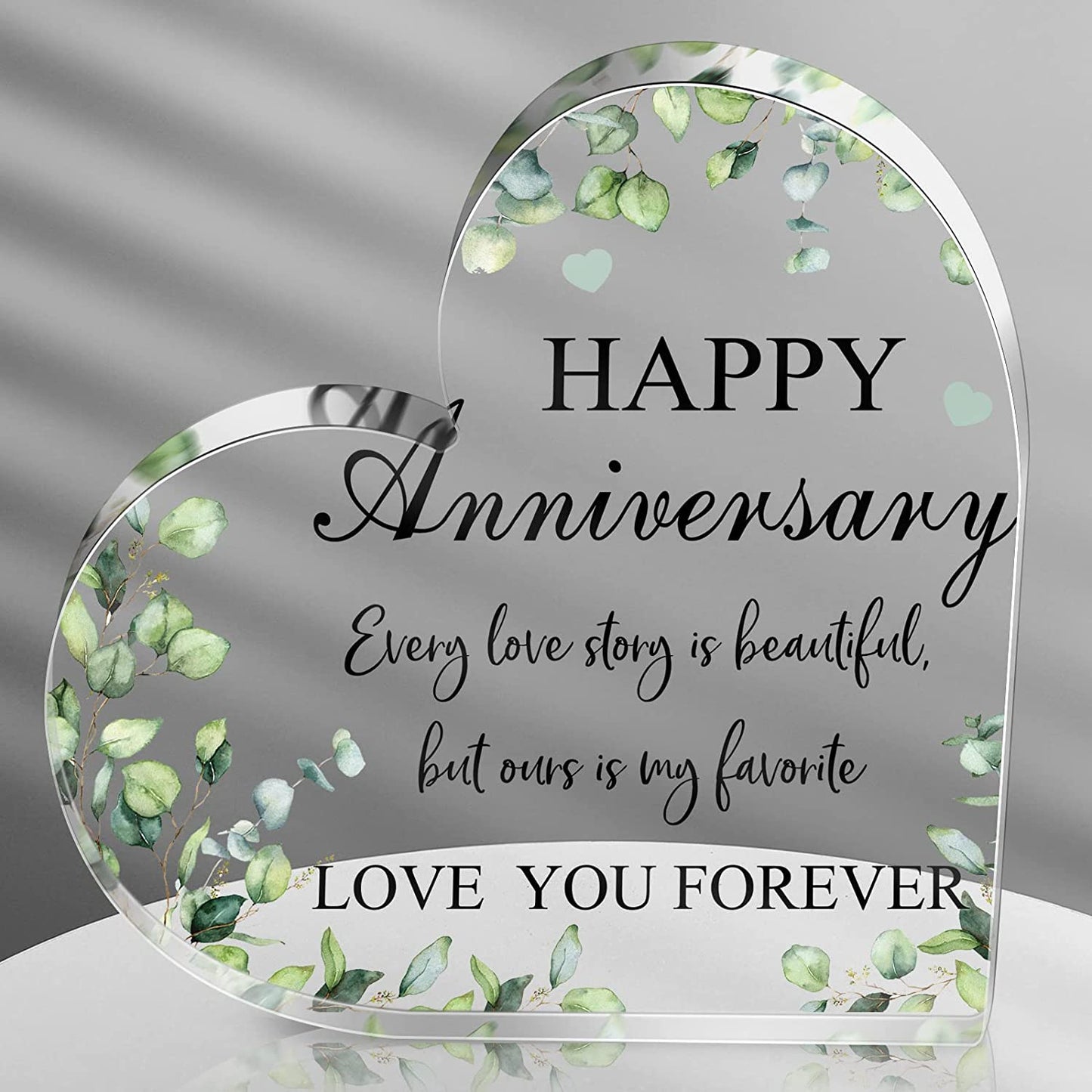 Happy Anniversary Cardinal Gift for Women (Eucalyptus Style)
