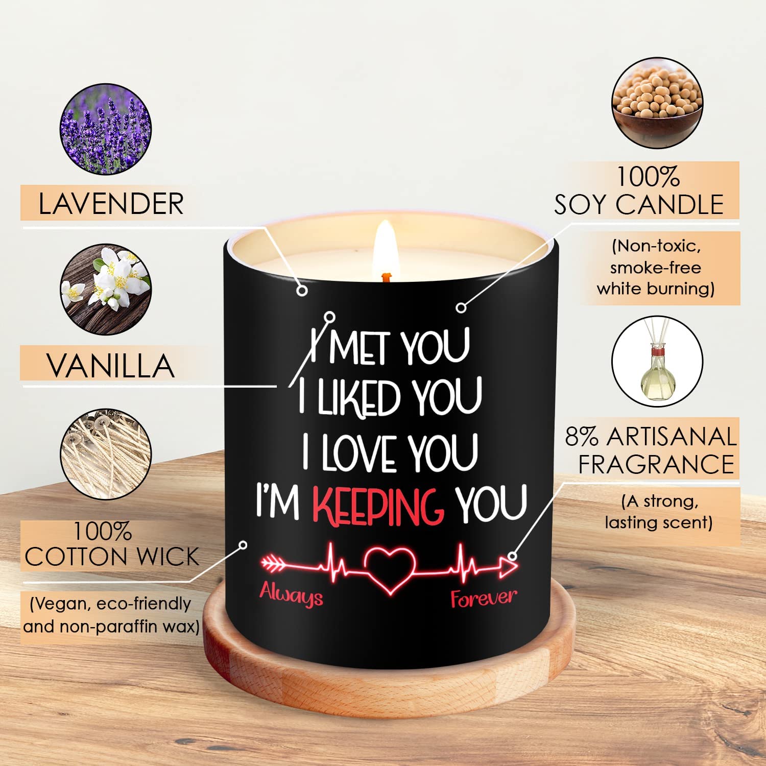 Scented Candle 10oz for Valentine's Day Gift