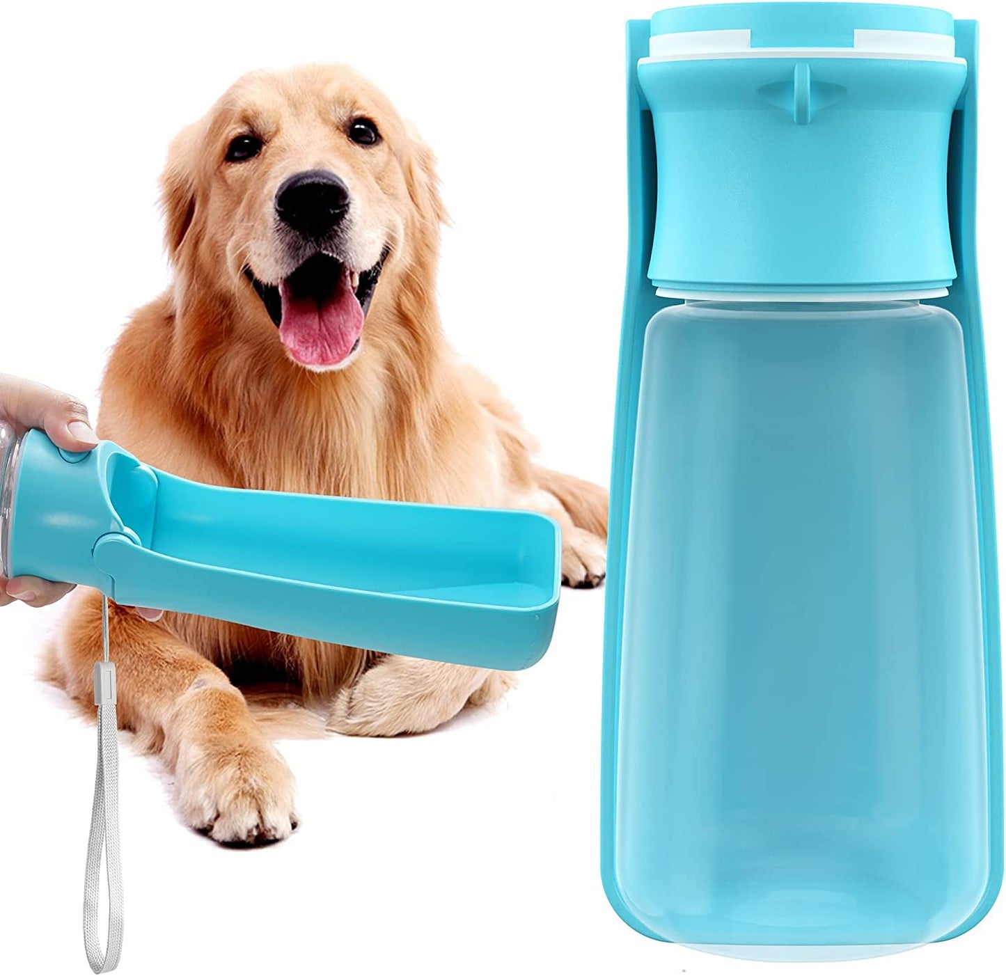 Portable Dog Water Bottle for Walking (19oz Blue)