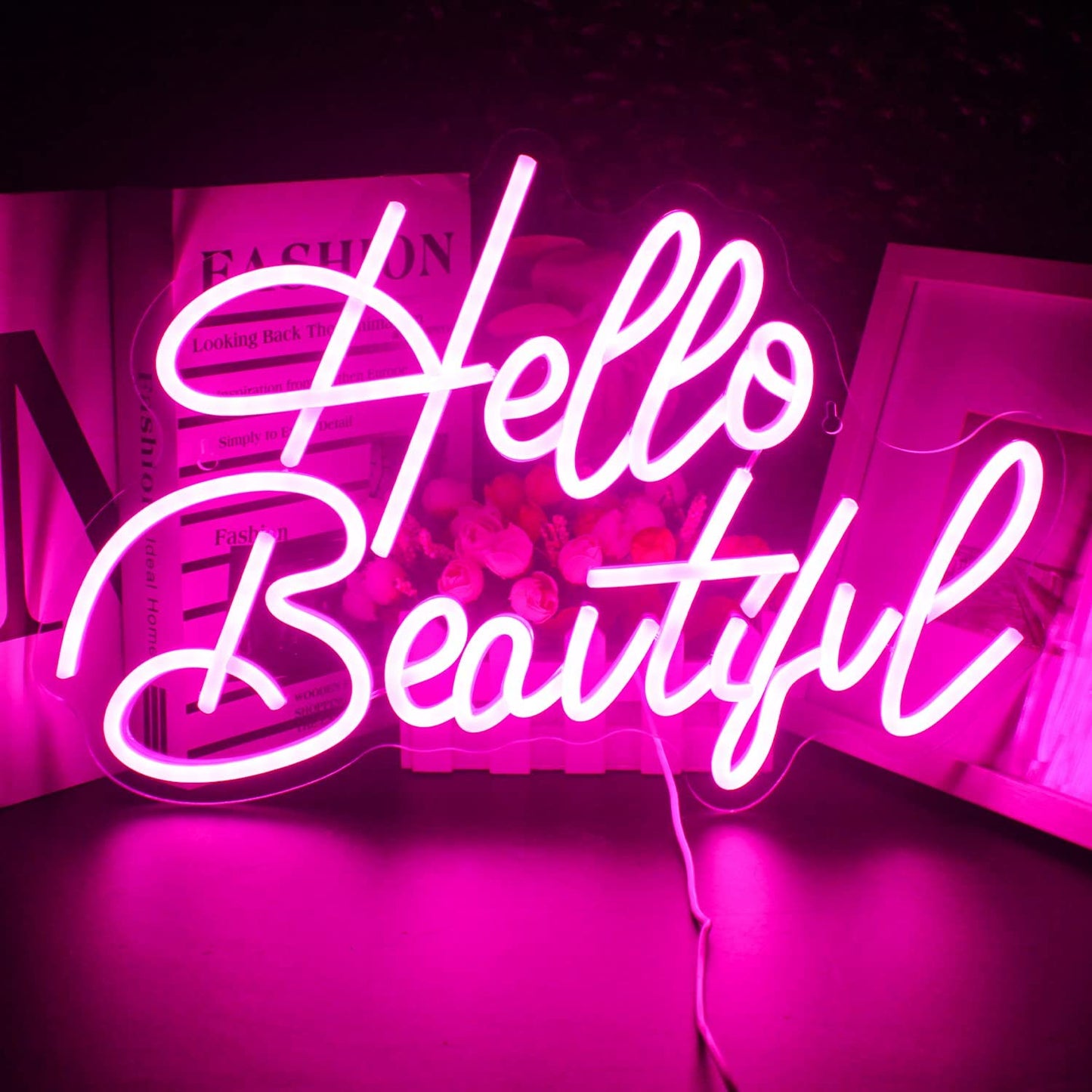 Hello Beautiful Pink Neon Signs Wall Decoration